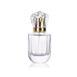 Butelka szklana perfumeryna na gwint Lady King 50 ml z atomizerem i ozdobną nasadką wkształcie korony